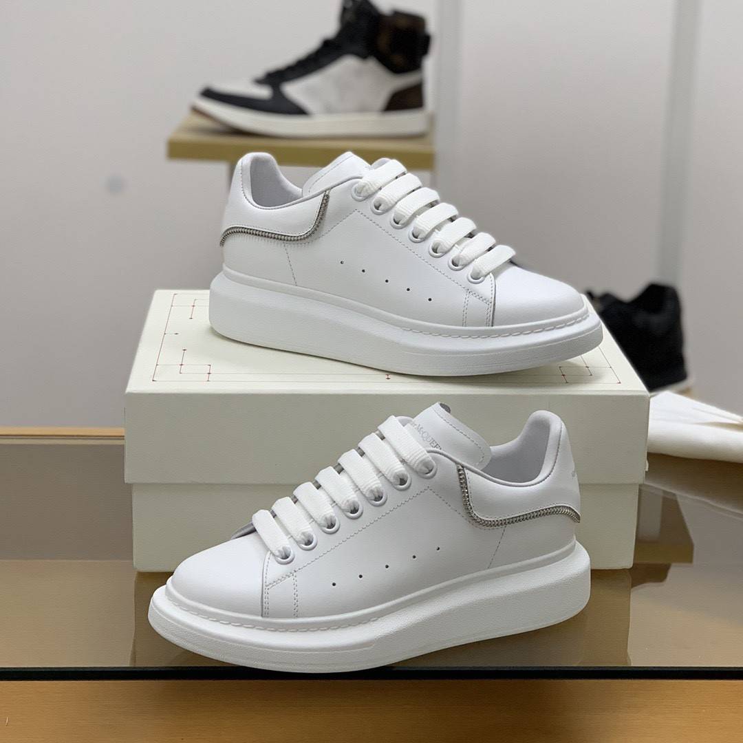 A1exa*der Mcqv*en MQ All white zip Sneakers