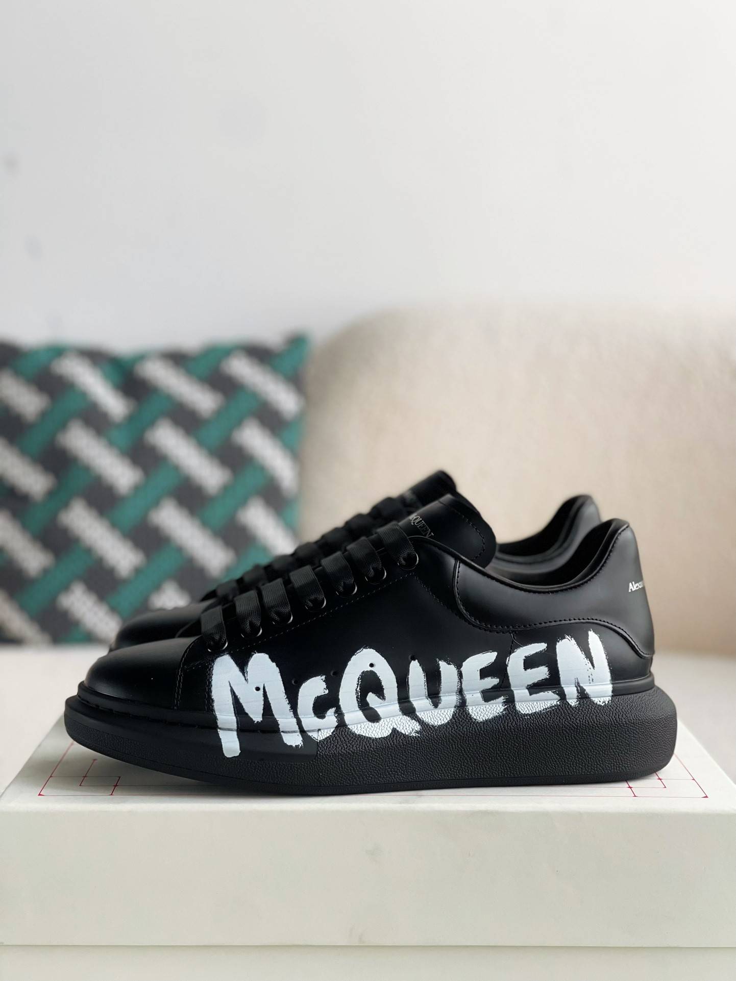 A1exa*der Mcqv*en black letter Sneakers