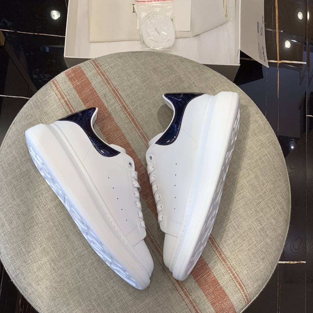 A1exa*der Mcqv*en MQ Blue paint snake-grain pattern tail Sneakers