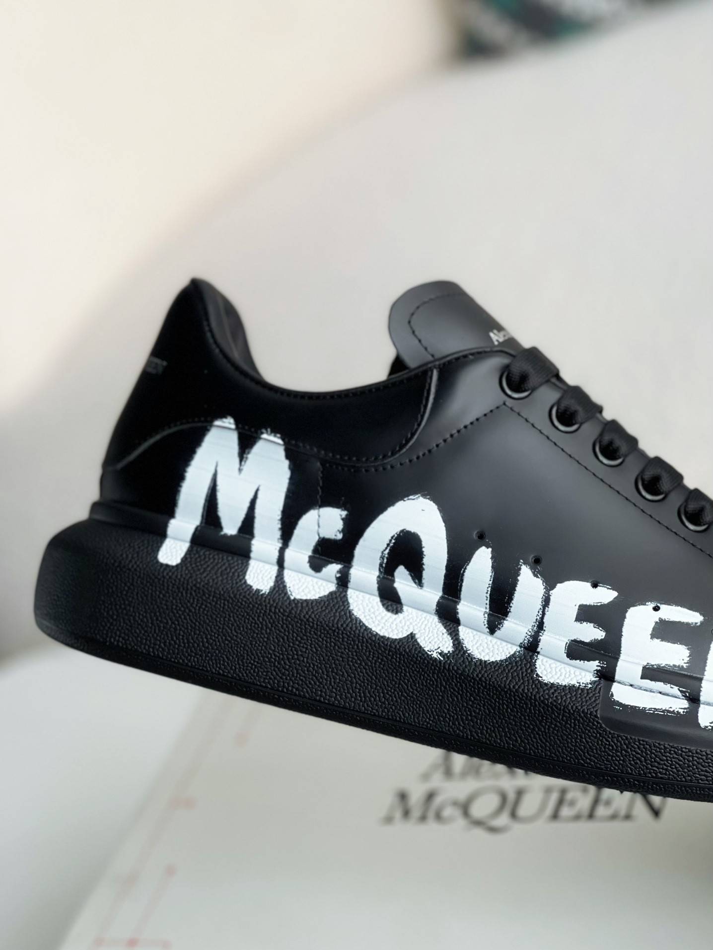 A1exa*der Mcqv*en black letter Sneakers