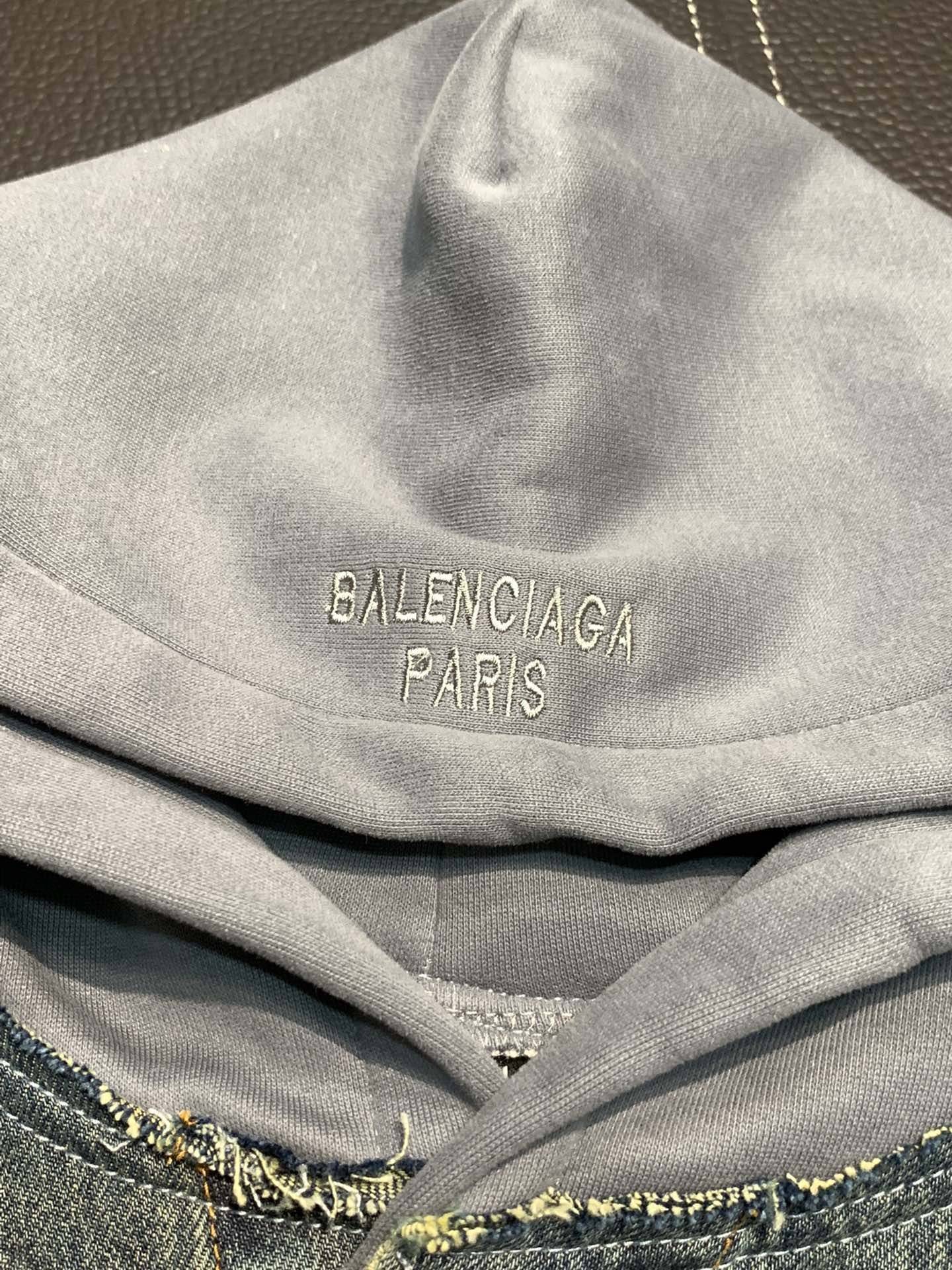 Ba1en*iaga hooded denim jacket