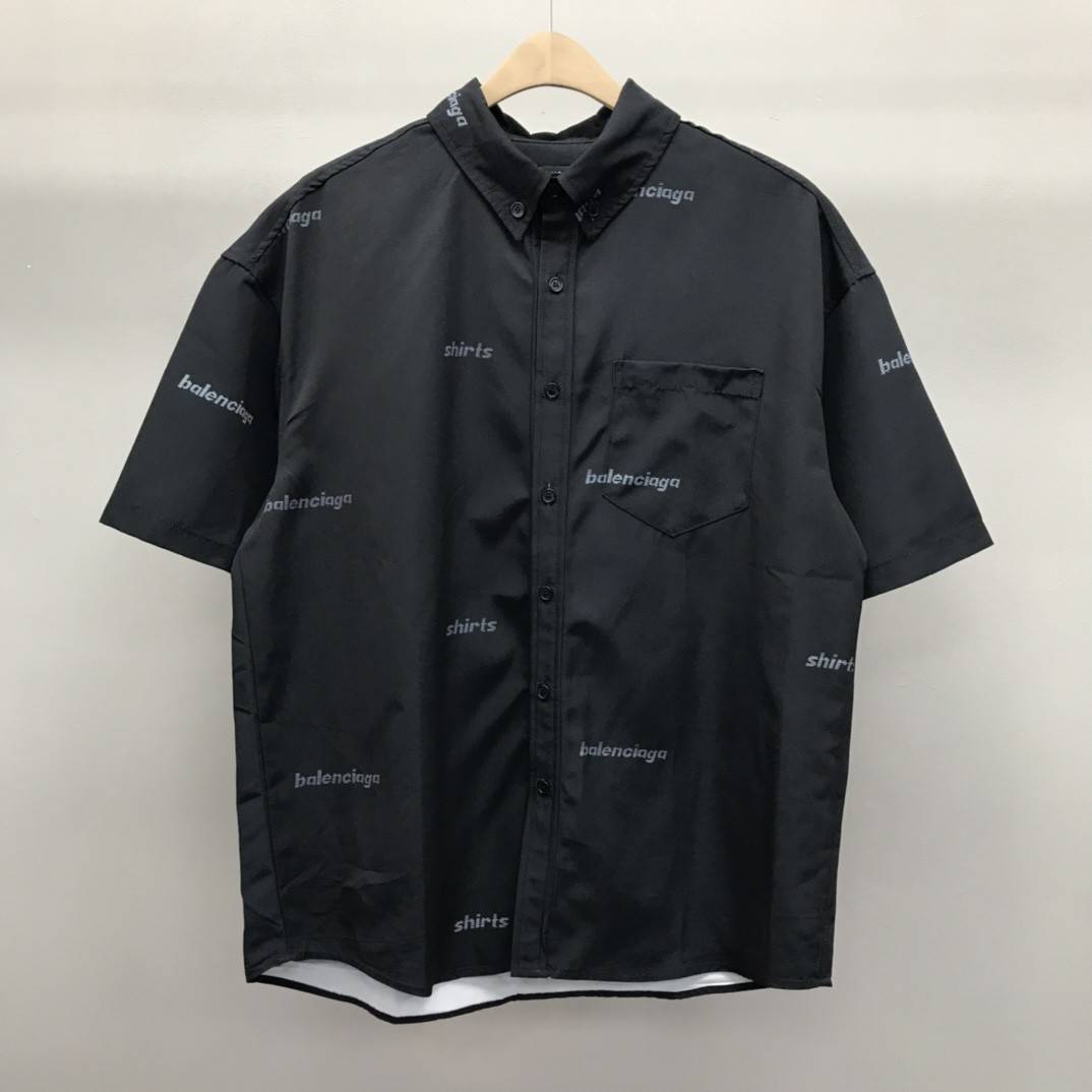Ba1en*iaga bullet screen short sleeve shirt