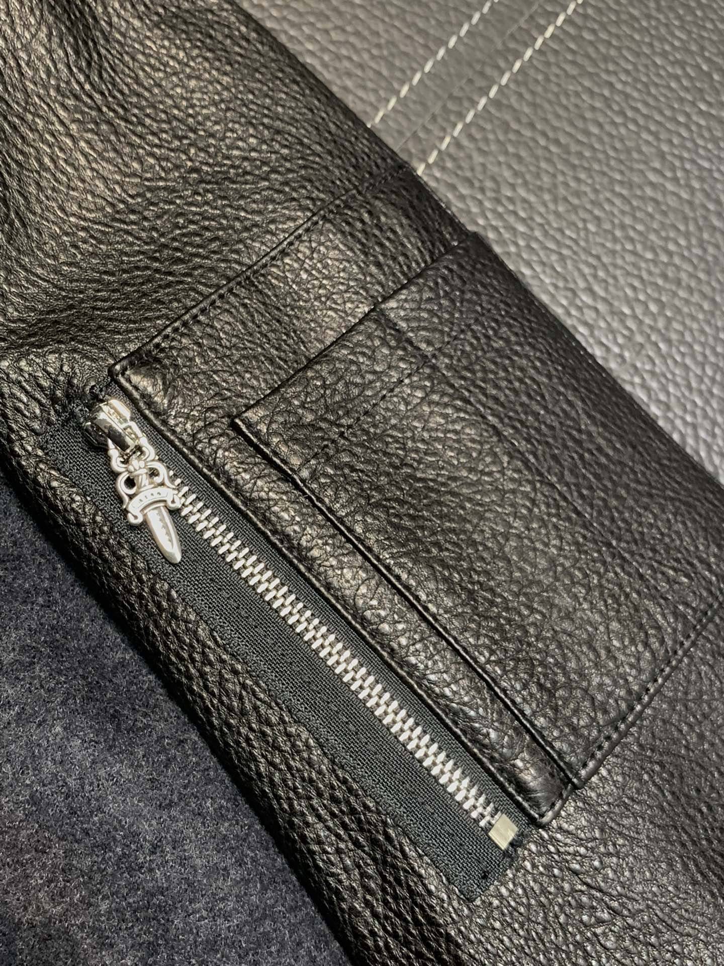 Ch*0me He**ts patchwork leather jacket