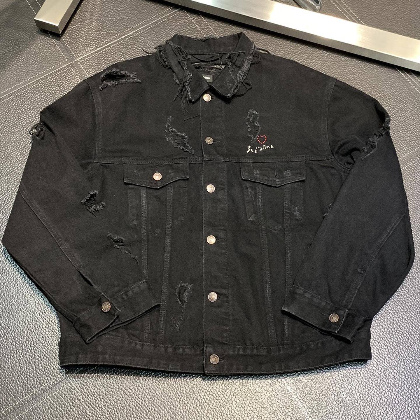 Ba1en*iaga  ripped denim jacket