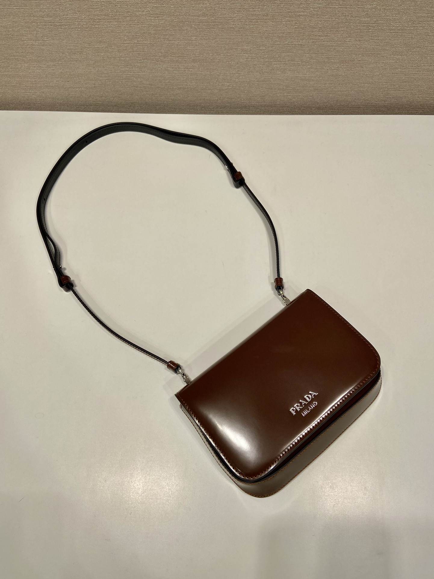 Pra*a Brushed Leather Mini-bag With Shoulder Strap Bag