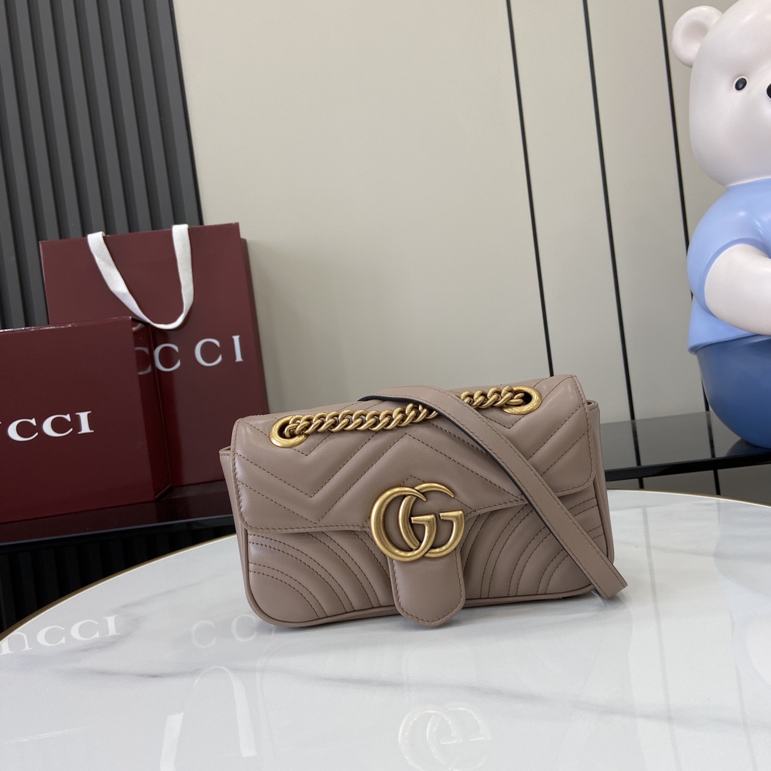 Gvc*1 Marmont series quilted mini handbag model: 446744. Size: 22*13*6cm