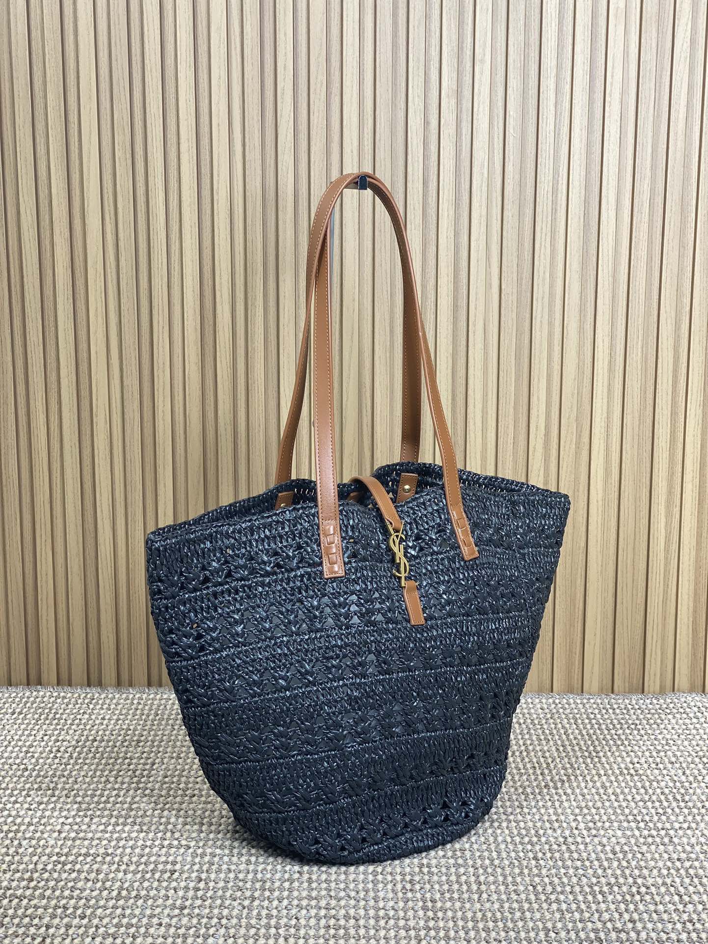 Y51 straw tote basket, pure handmade. 685618 Size: 55*31*28cm