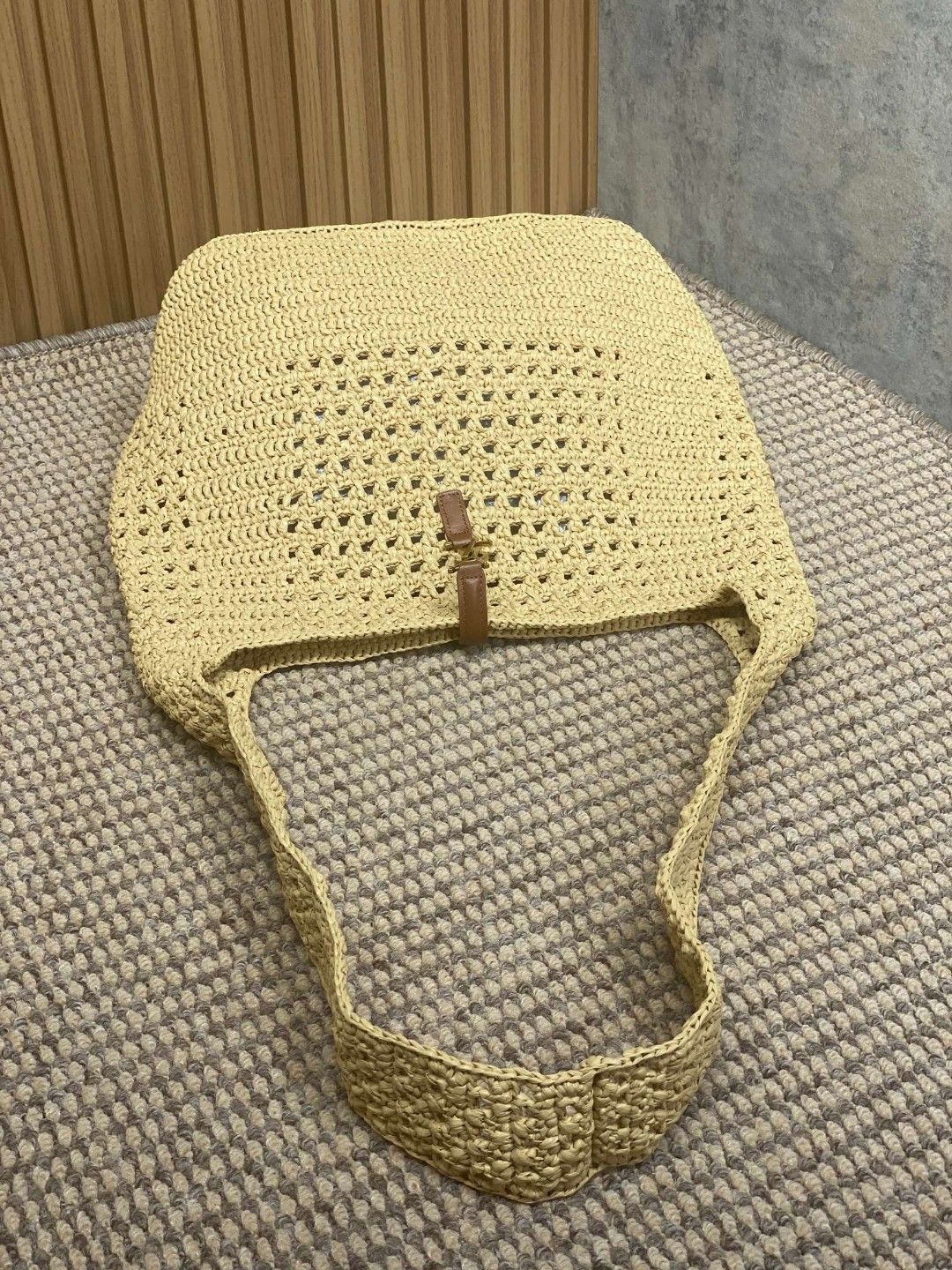 Y51 Apricot Braid/Gold Handmade Braided Bag Raffia Braided Style No.: 690941  Size: 30×37×14cm