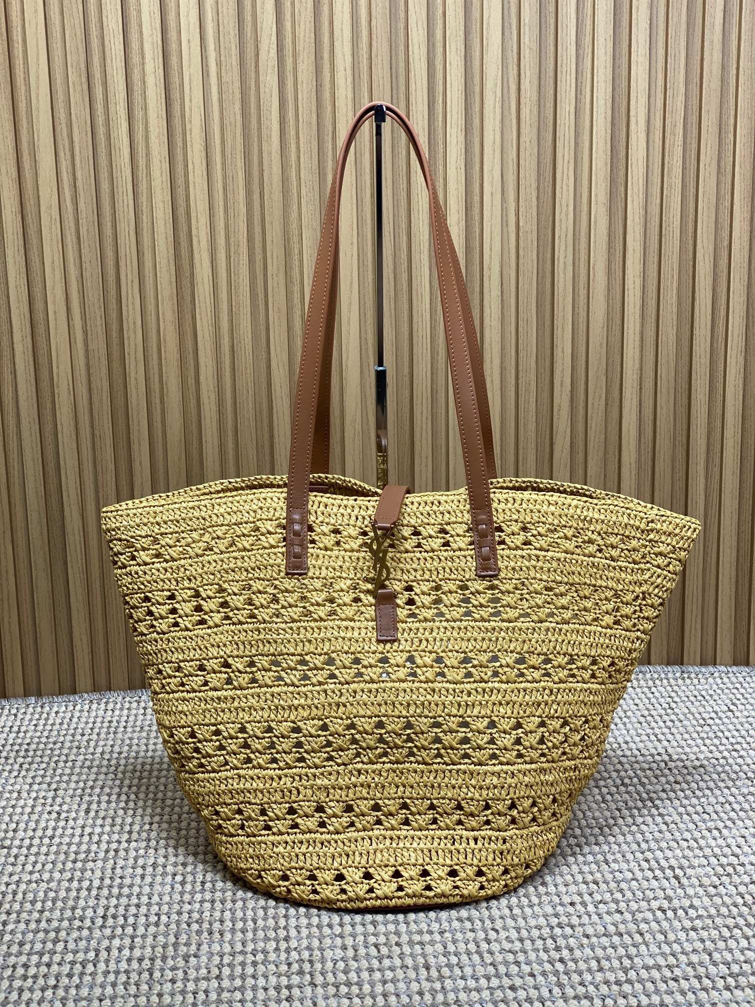 Y51 straw tote basket, pure handmade. 685618 Size: 55*31*28cm