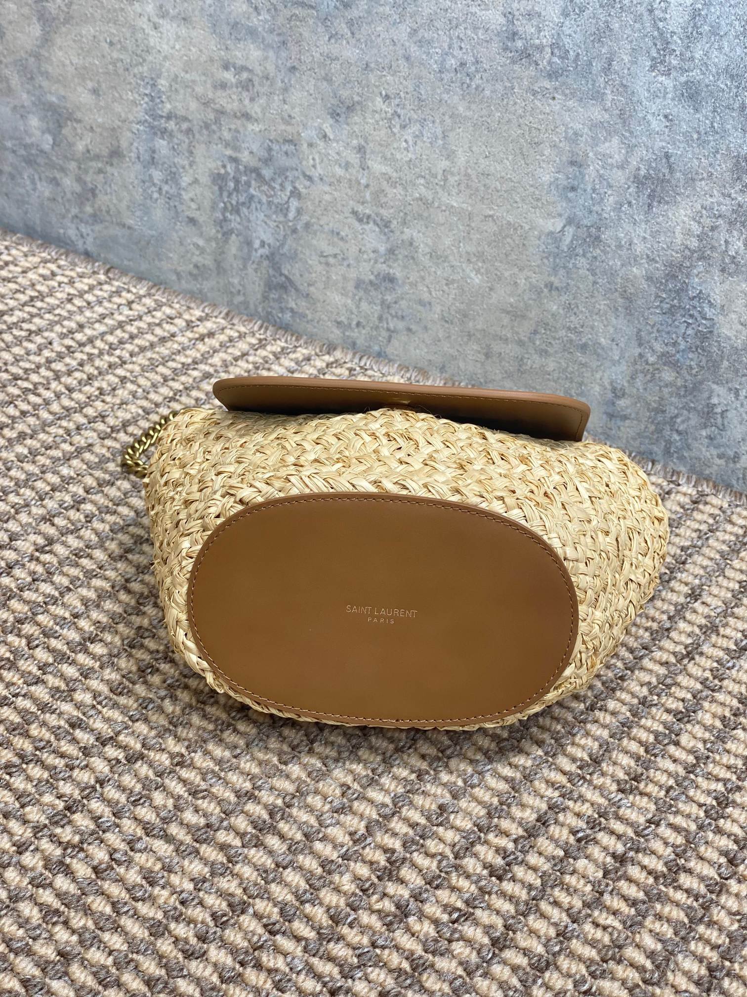Yves Sa1nt Lau*nt straw mini MANON handmade model: 774269 size: 23x12x6