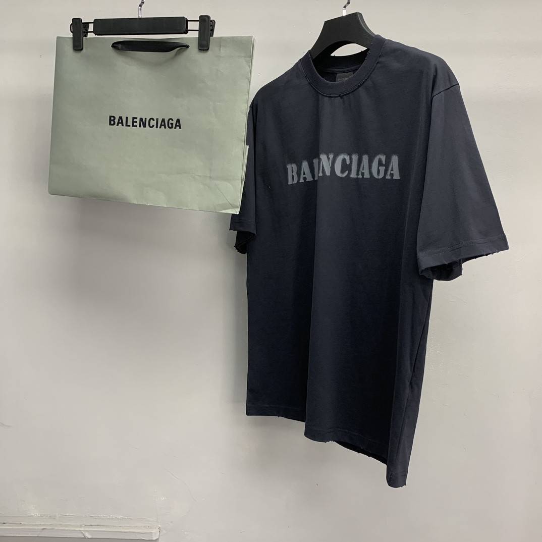 Ba1en*iaga front and back T-shirt with blurred letters