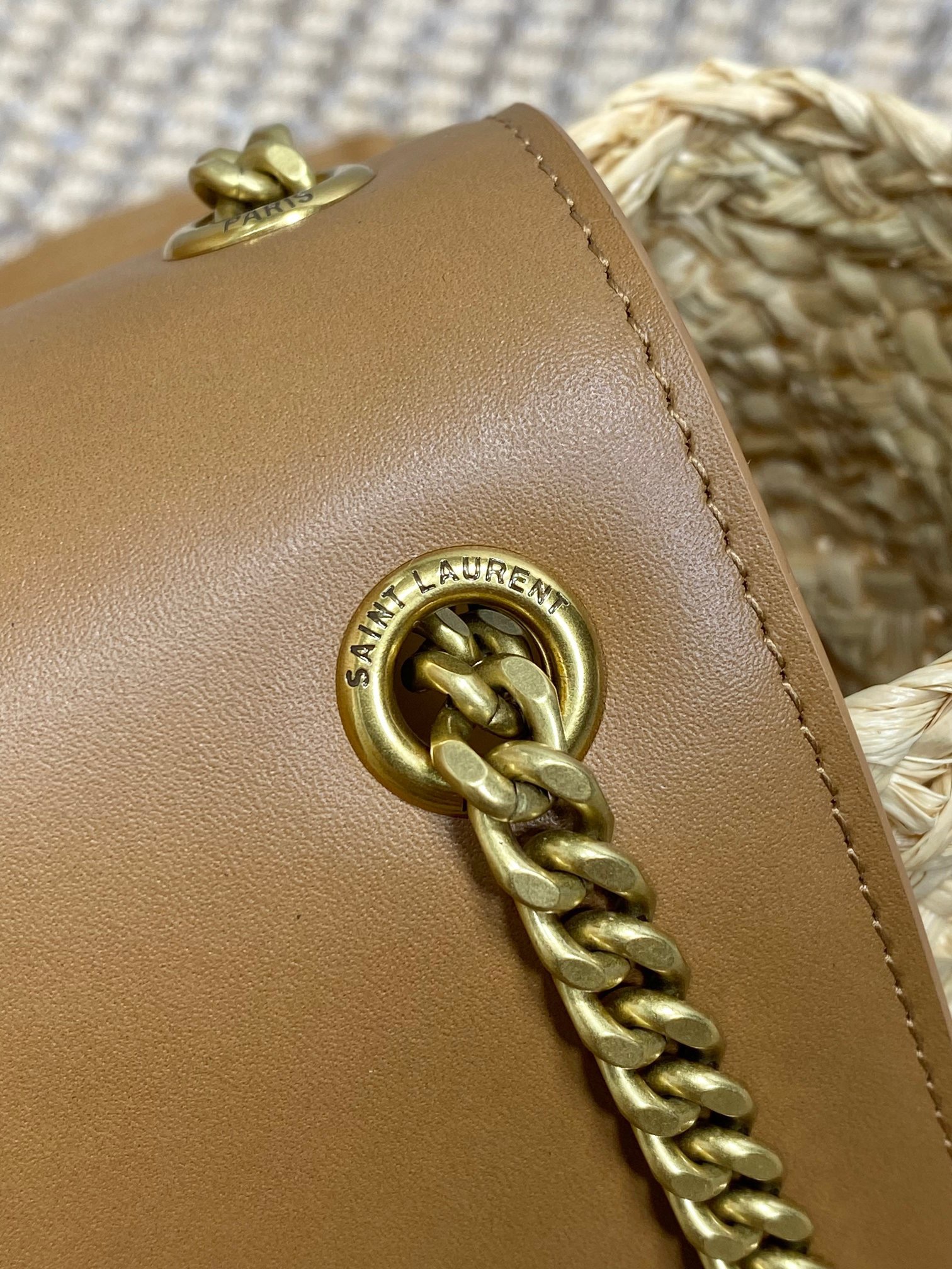 Yves Sa1nt Lau*nt straw mini MANON handmade model: 774269 size: 23x12x6