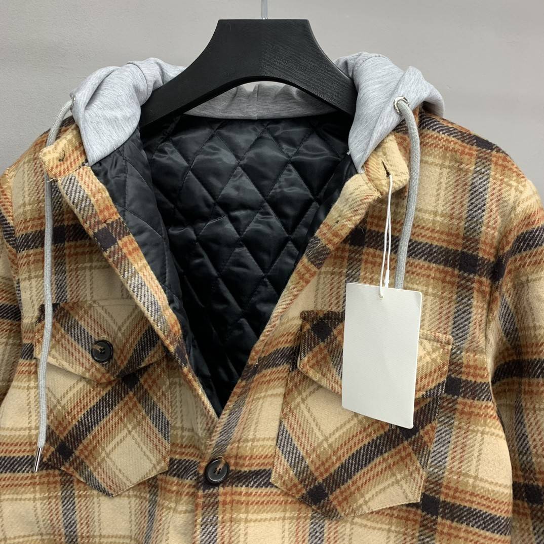 Ba1en*iaga flannel plaid shirt jacket
