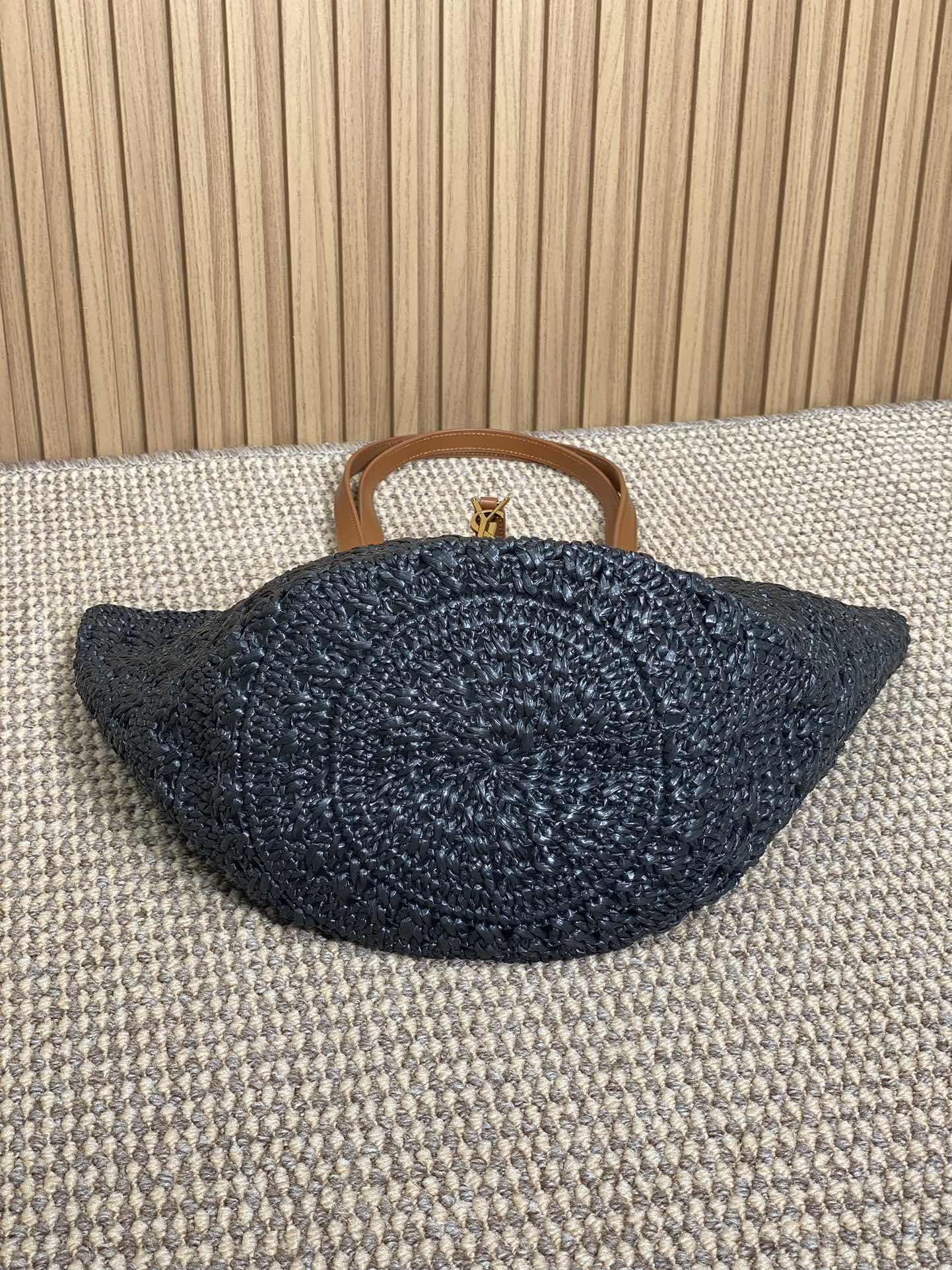 Y51 straw tote basket, pure handmade. 685618 Size: 55*31*28cm