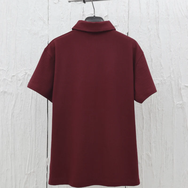 Chic Overlapping Print Polo Shirt