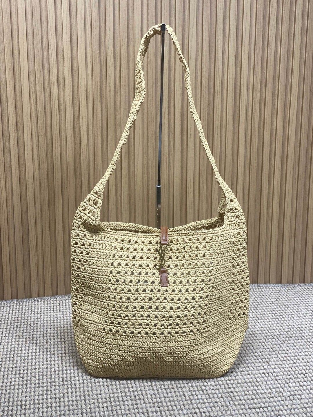 Y51 Apricot Braid/Gold Handmade Braided Bag Raffia Braided Style No.: 690941  Size: 30×37×14cm