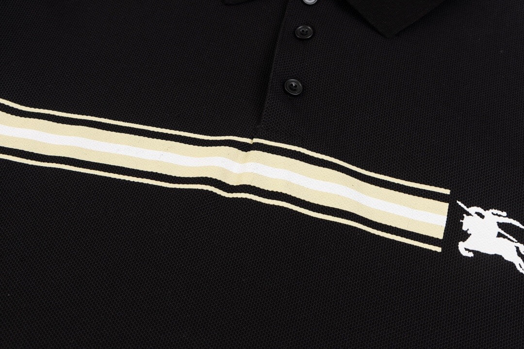 Striped Warhorse Embroidery Polo T Shirt