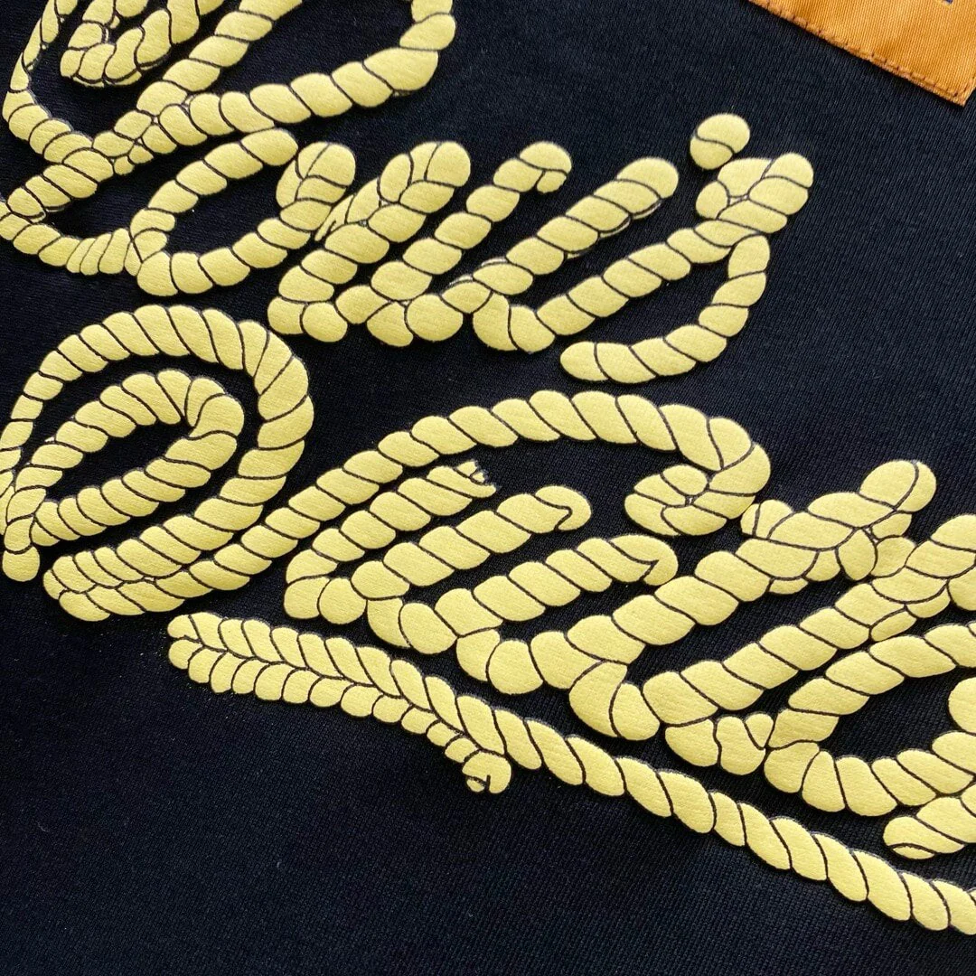 Rope Pattern Embroidery T Shirt