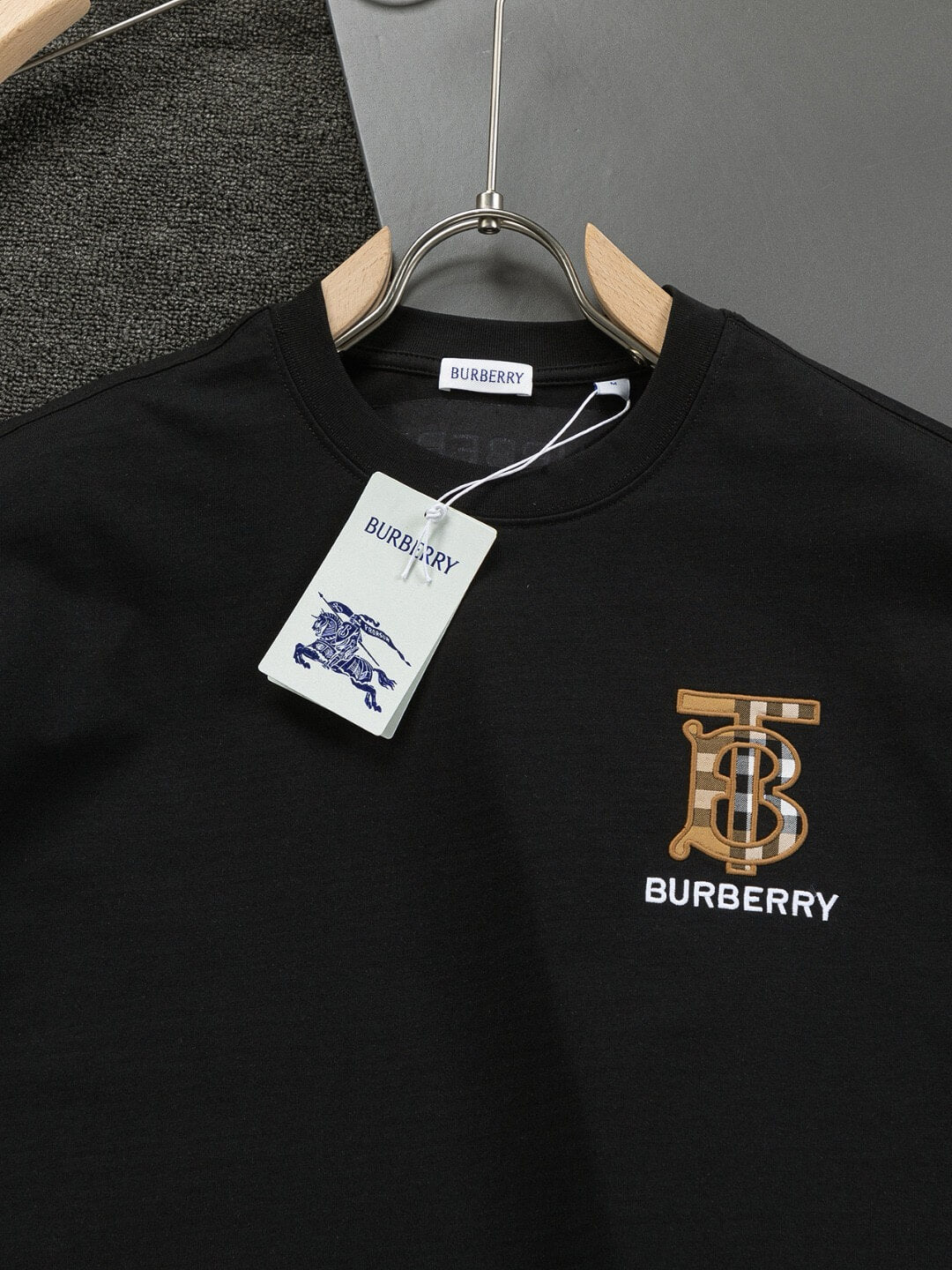 Brown Striped Embroidery T Shirt