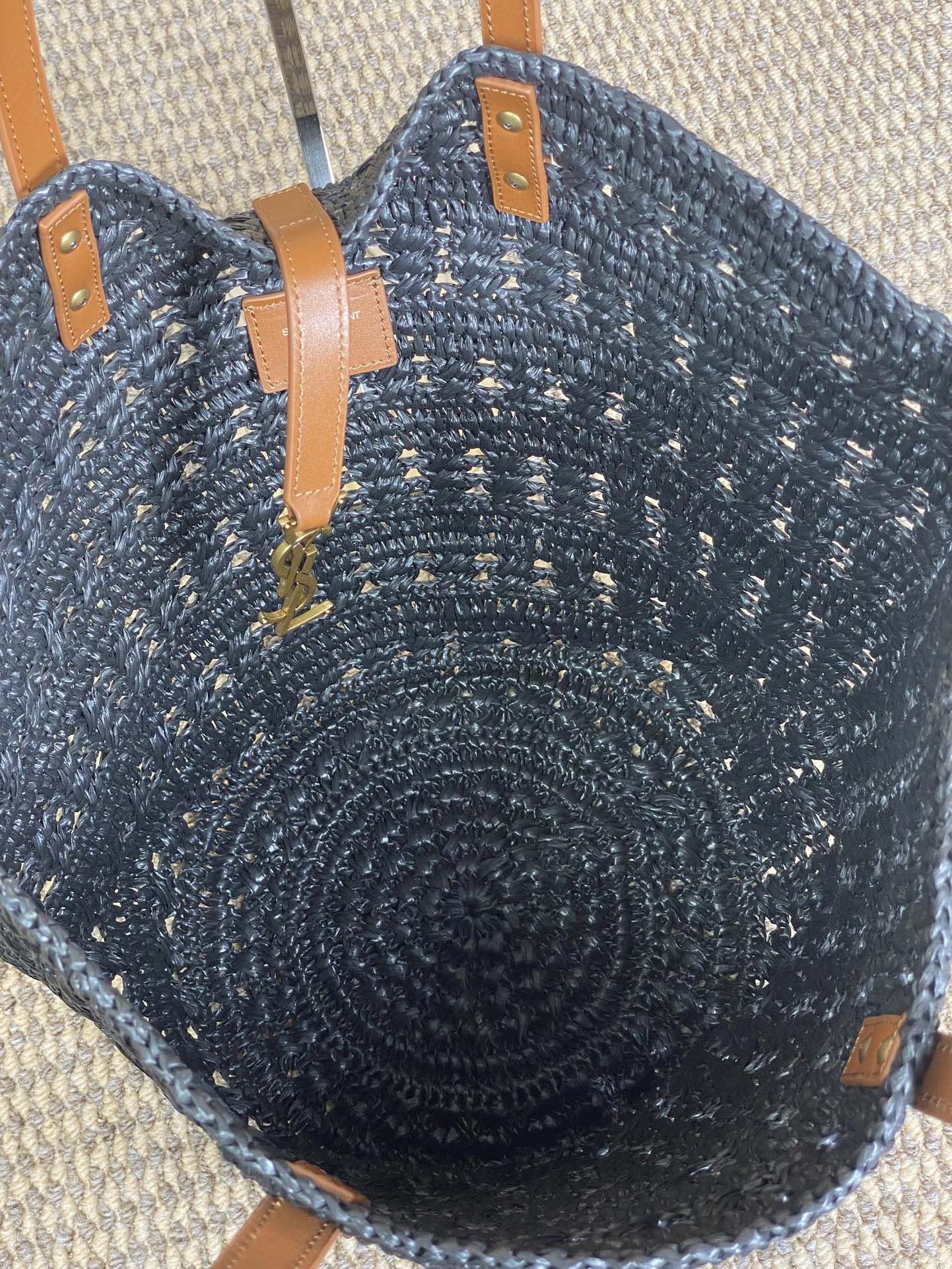 Y51 straw tote basket, pure handmade. 685618 Size: 55*31*28cm