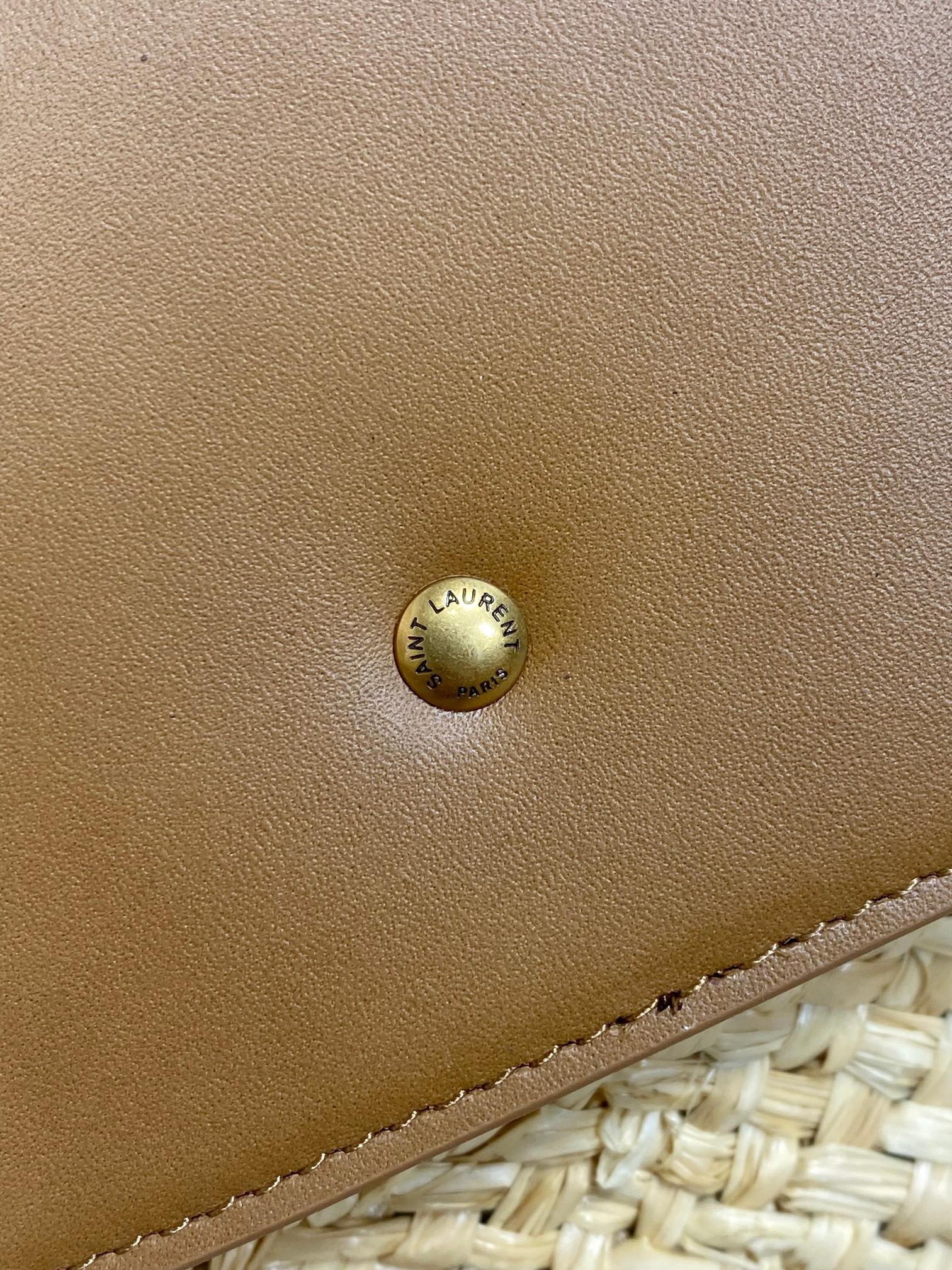 Yves Sa1nt Lau*nt straw mini MANON handmade model: 774269 size: 23x12x6