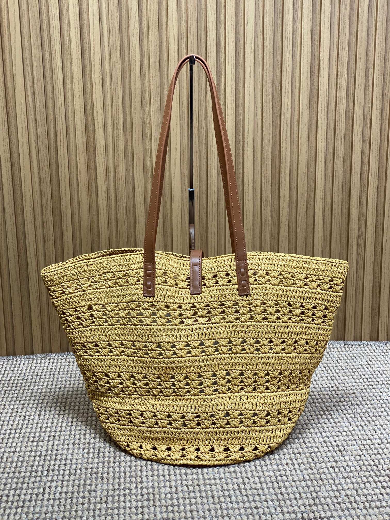 Y51 straw tote basket, pure handmade. 685618 Size: 55*31*28cm