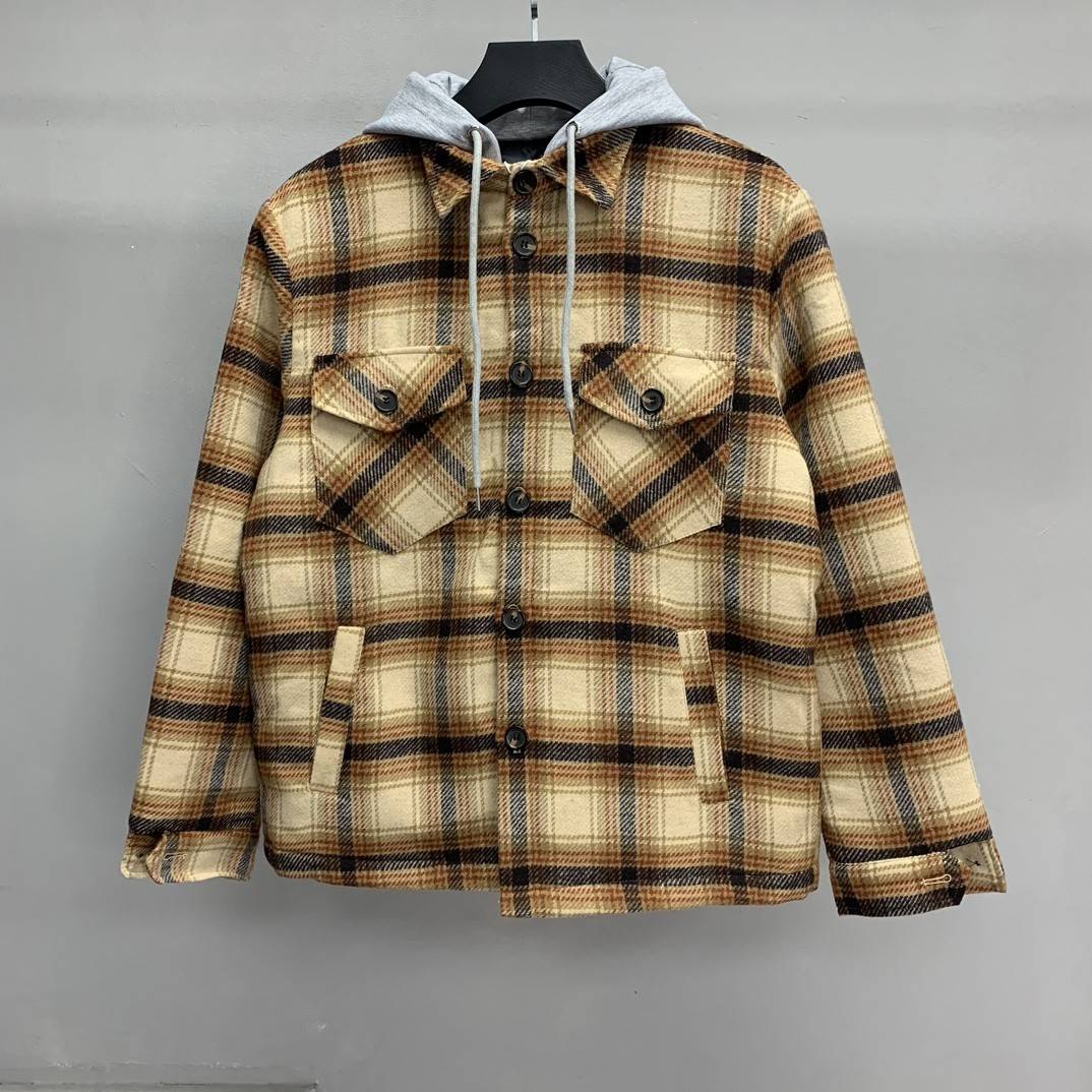 Ba1en*iaga flannel plaid shirt jacket