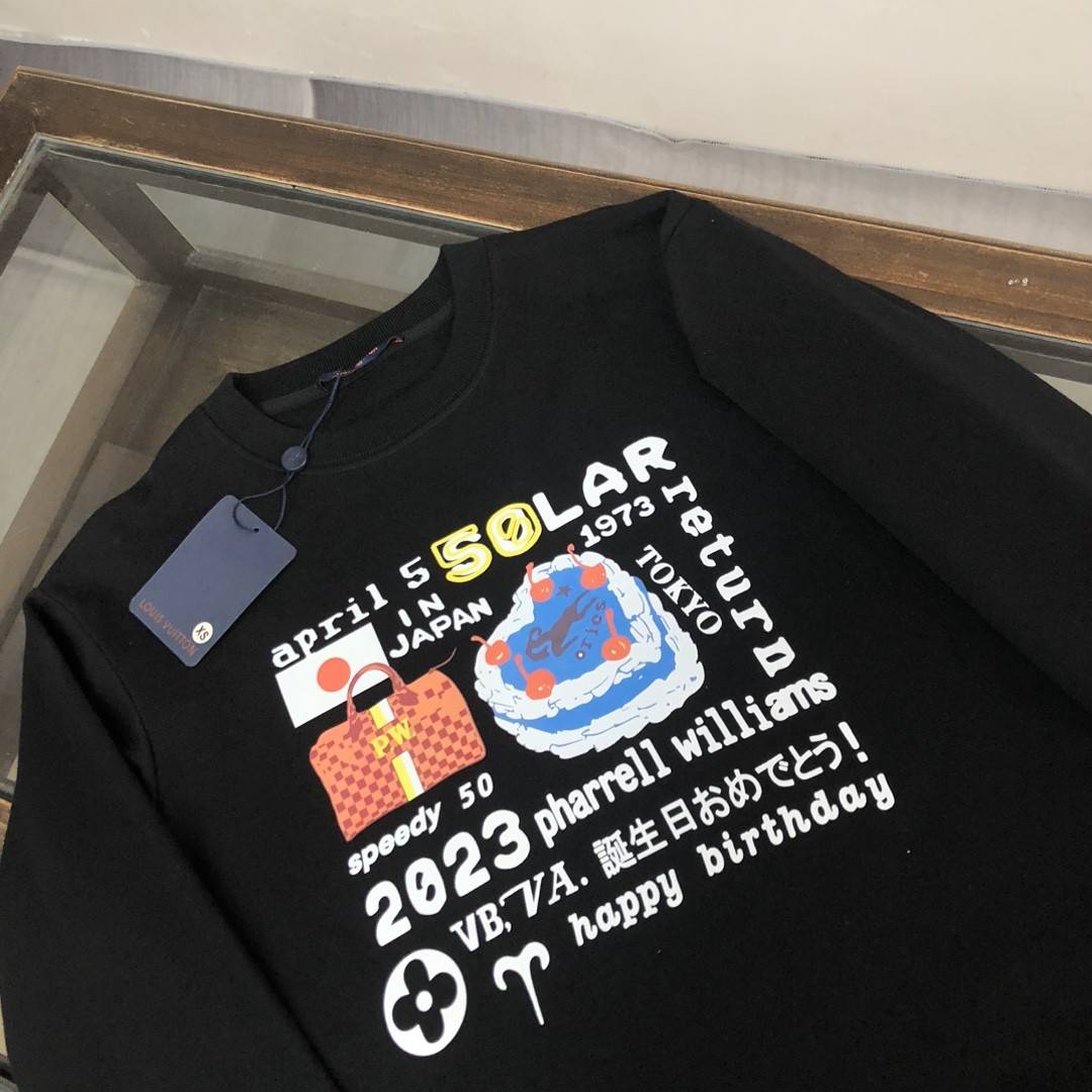 L0vis Vvtt0n 2023 new autumn and winter couples style round neck sweatshirt