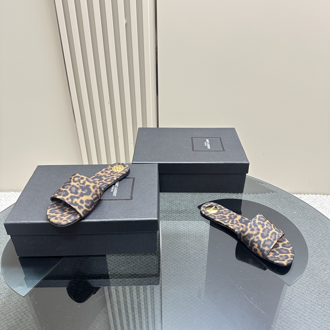 Y51 pointed open-toe high heels leopard slippers: 10.5CM size: 35-42 (41.42 custom-made, no return or exchange)