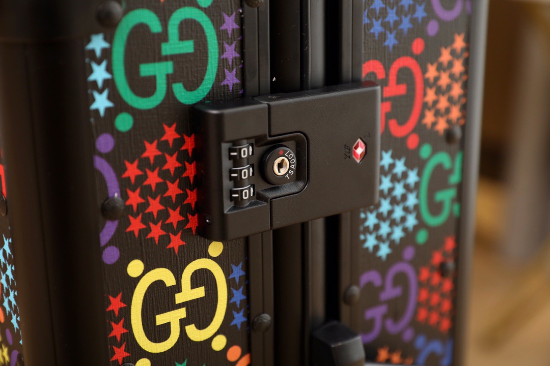 Gvc*1 Luggage/Vintage Trolley Case Classic Flower Pattern Aluminum Frame Size: 20 inches