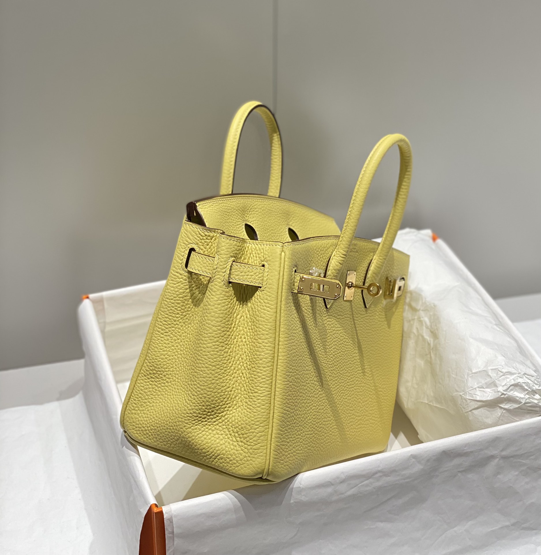 H**me5 Birkin Bag Chicken Yellow Size: 25cm