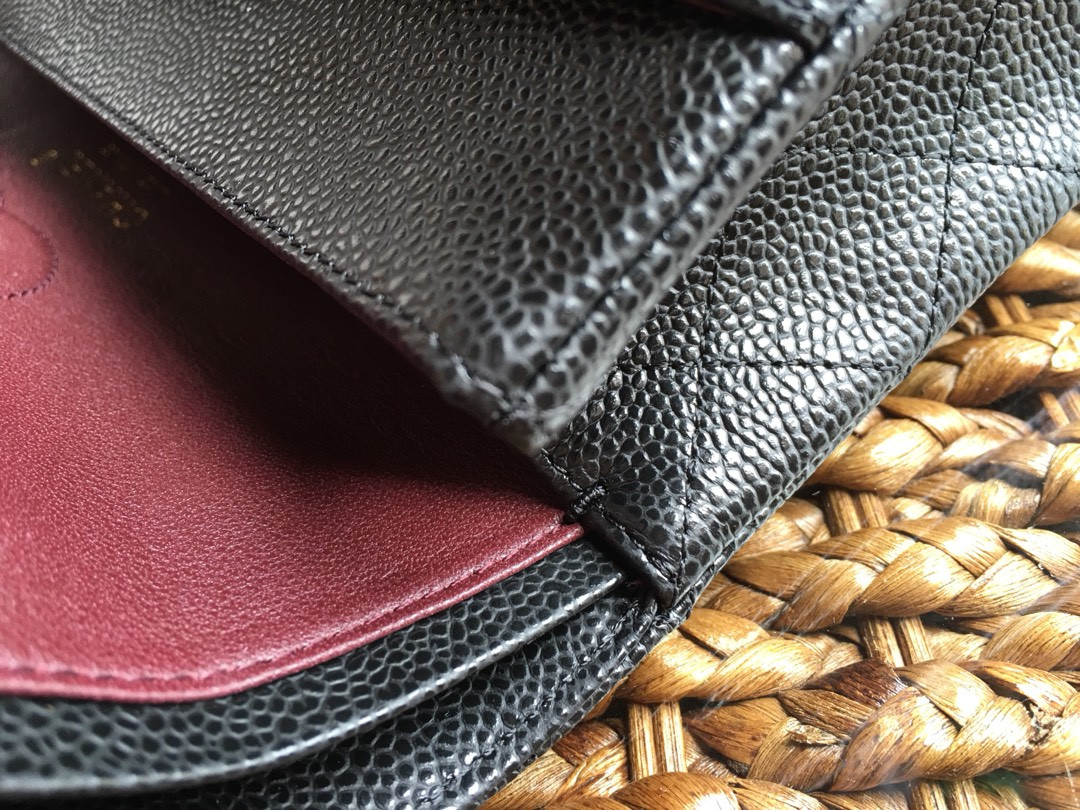 Chanle Classic Double Flap Caviar Leather With Gold Hardware