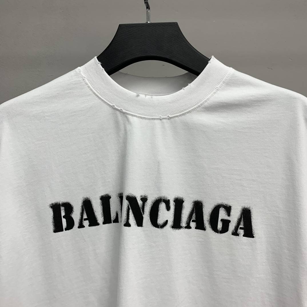 Ba1en*iaga front and back T-shirt with blurred letters