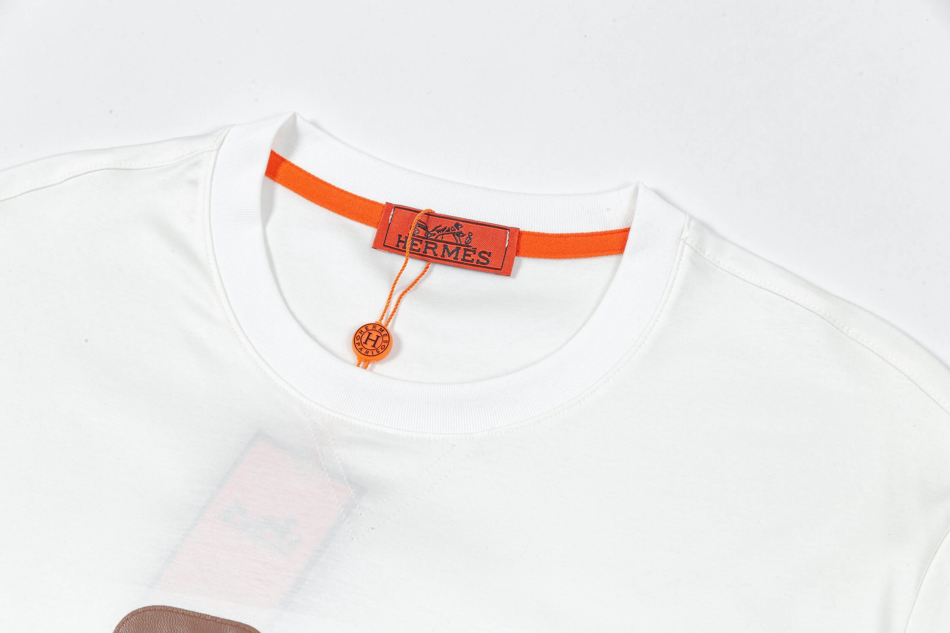 Leather Patch Embroidery T-Shirt