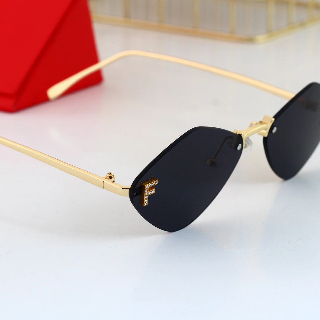 Frameless D1am0nd-Shaped Sunglasses