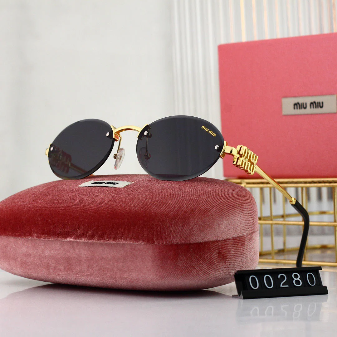 Cool Metal Frameless Oval Sunglasses