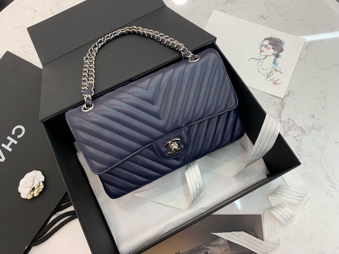 Chanle Classic Flap Bag With Chevron Quilting-lambskin Leather