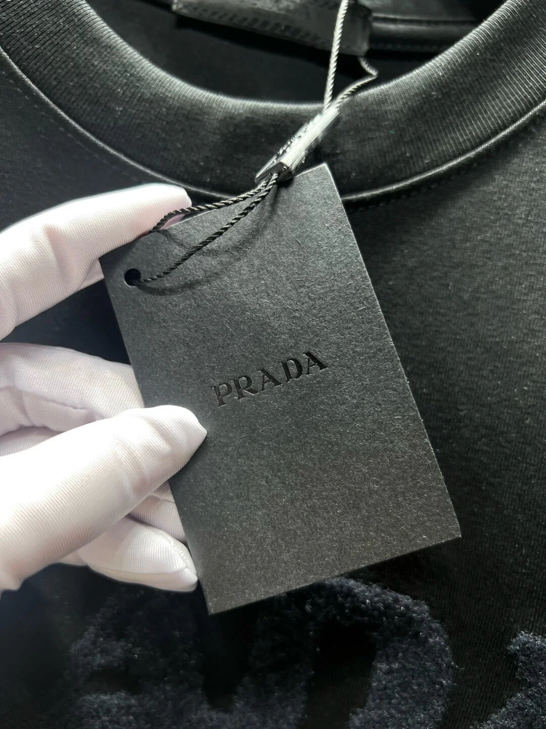 Jacquard Fuzzy Lettering T Shirt