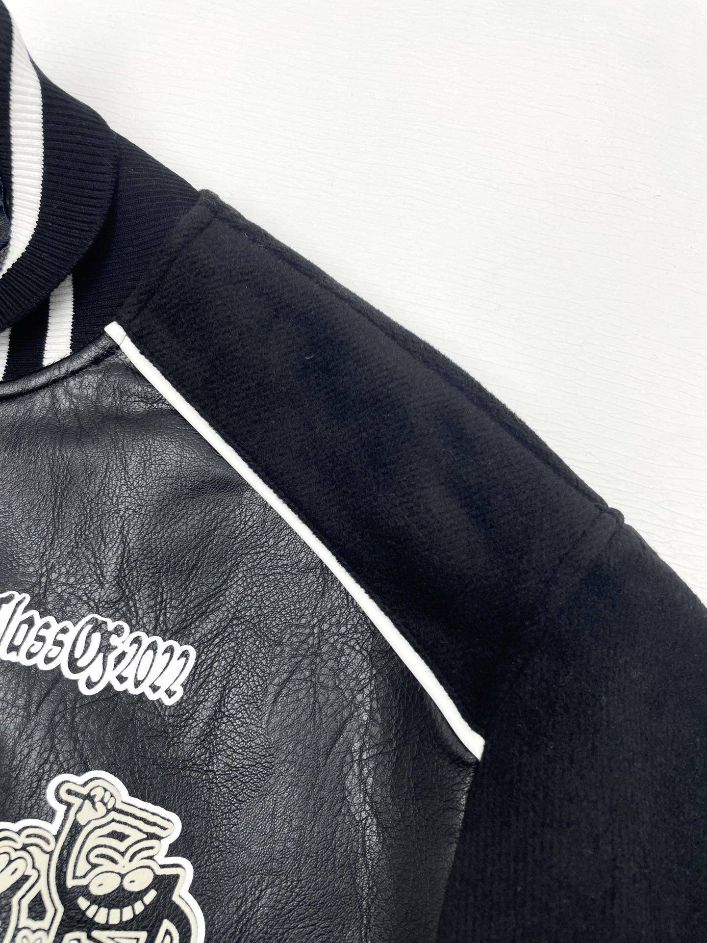 L0vis Vvtt0n Baseball blouson jacket with sheepskin body and wool sleeves