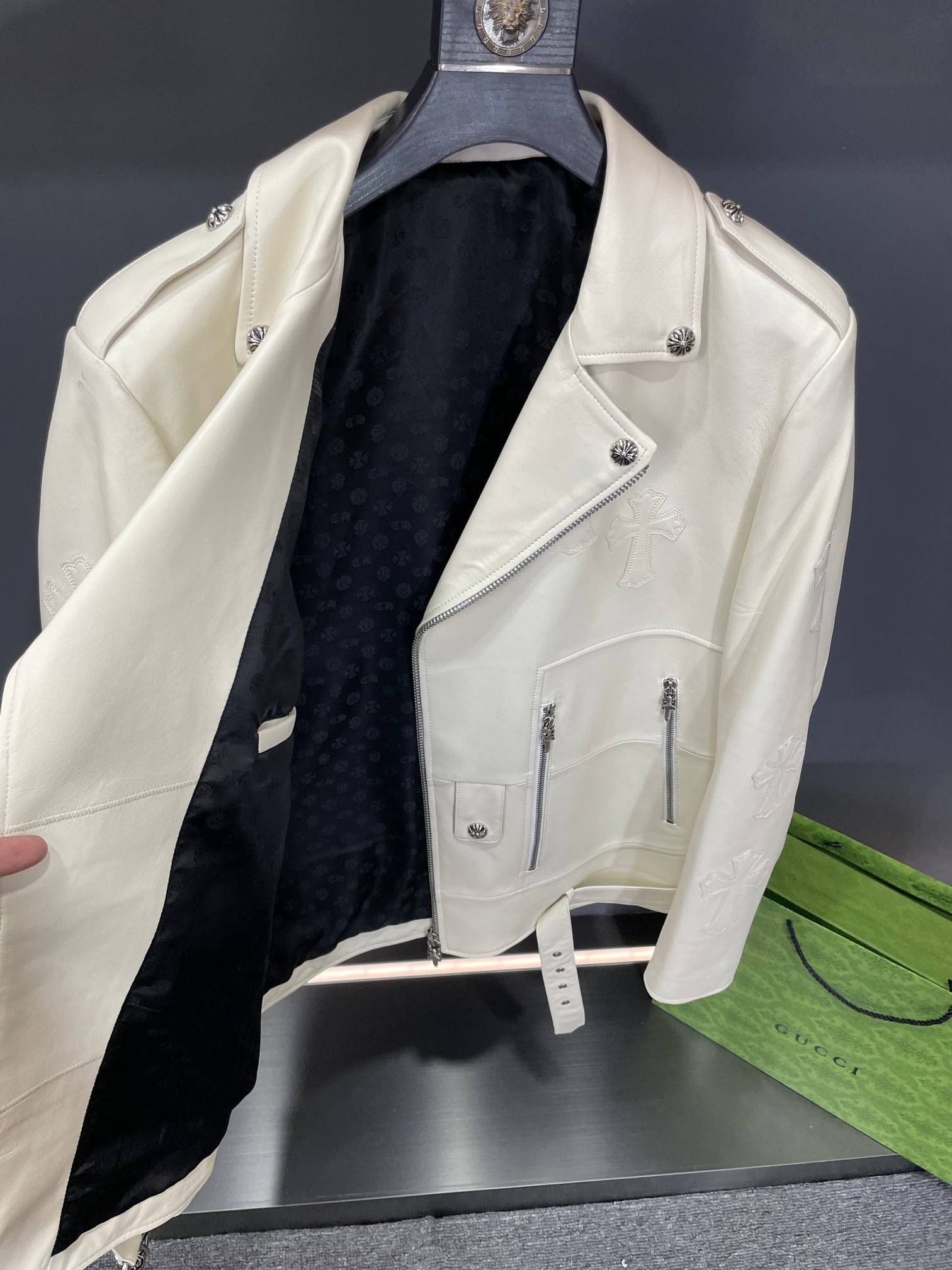 Ch*0me He**ts motorcycle leather jacket