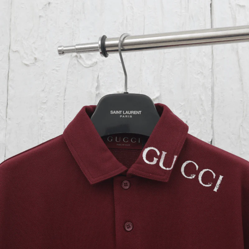 Chic Overlapping Print Polo Shirt