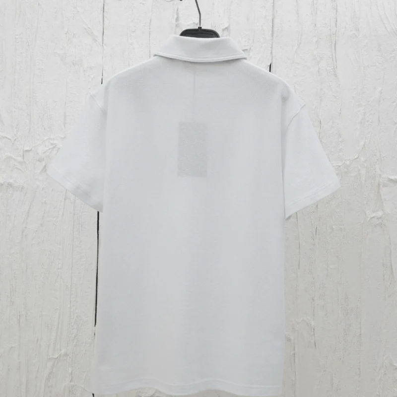 Chic Overlapping Print Polo Shirt