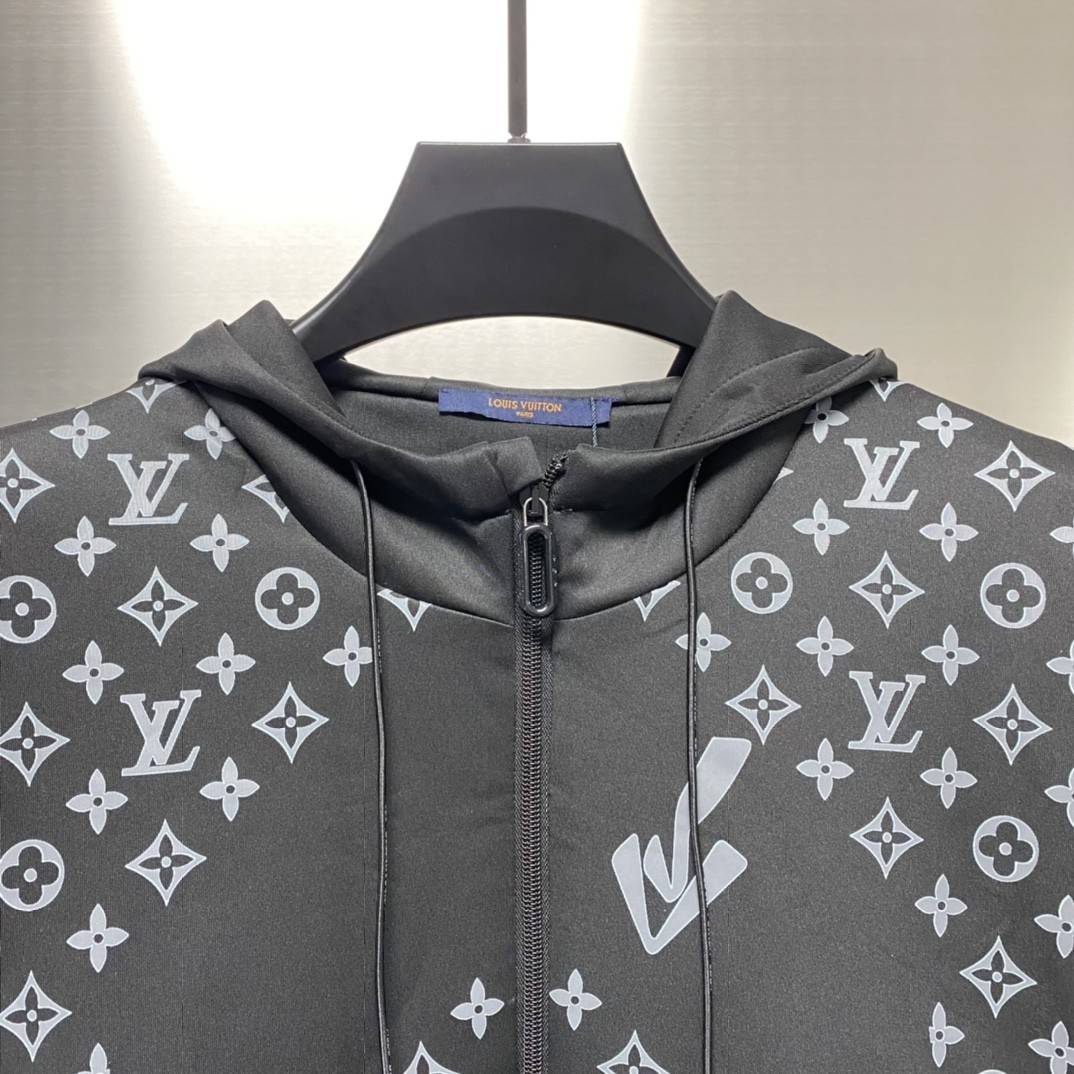 L0vis Vvtt0n 22ss new style spliced all-over logo printed zipper thin jacket