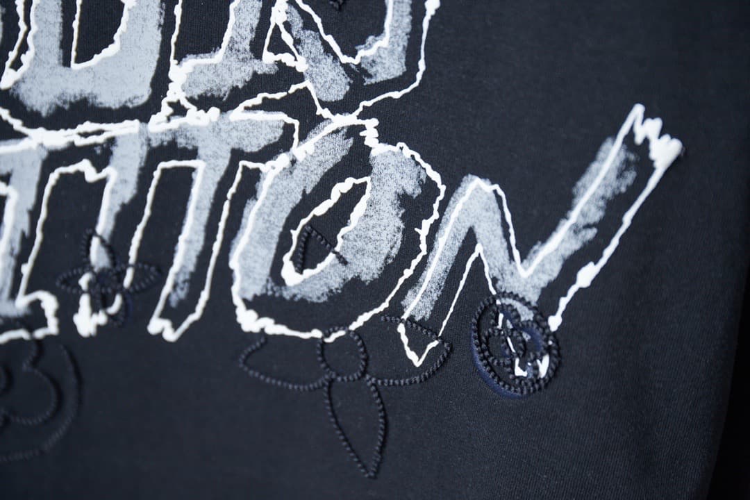 Back Graffiti Print + Front Embroidery T-shirt