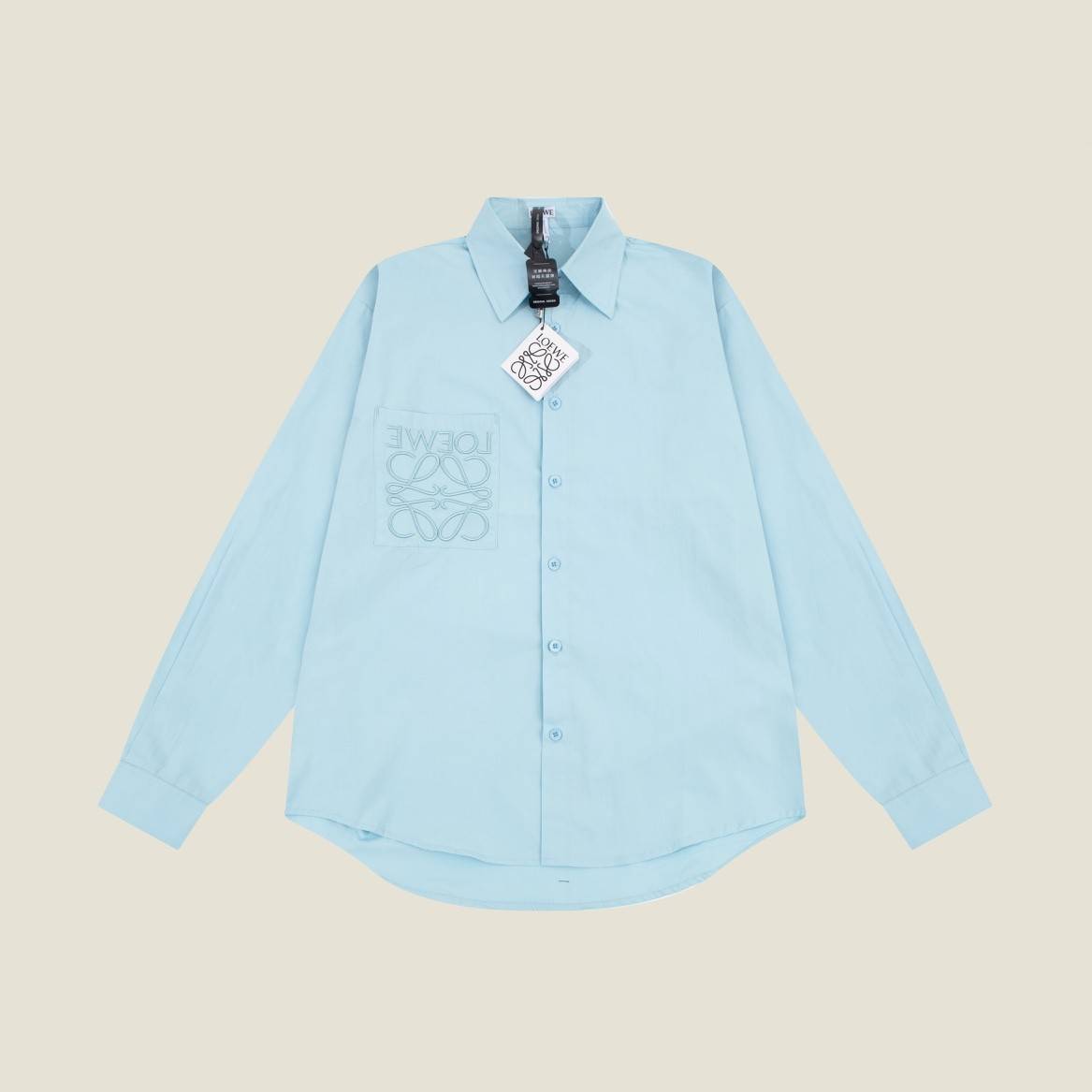 L0ew* 2023 Fall Early Autumn New Collection Logo 3D Embroidery Long Sleeve Shirts