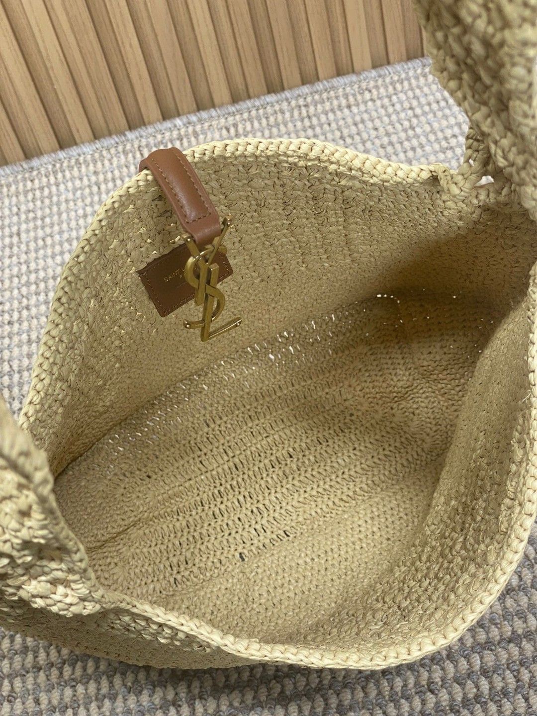 Y51 Apricot Braid/Gold Handmade Braided Bag Raffia Braided Style No.: 690941  Size: 30×37×14cm