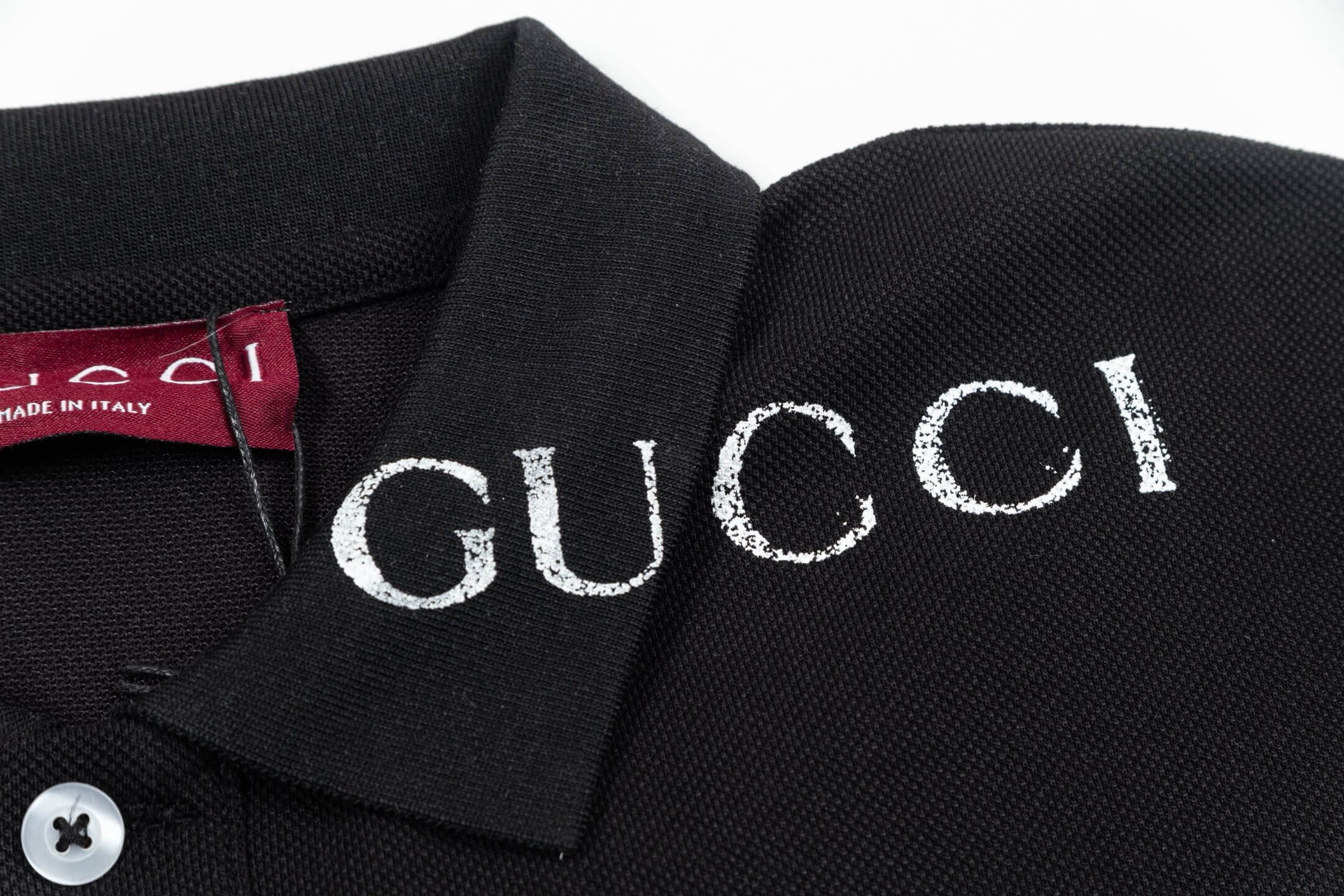 Letter Print with Contrast Collar Polo Shirt