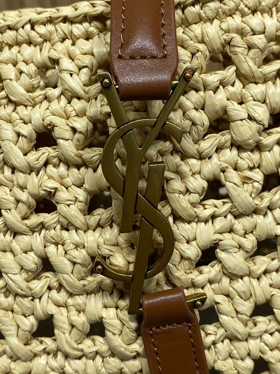 Y51 Apricot Braid/Gold Handmade Braided Bag Raffia Braided Style No.: 690941  Size: 30×37×14cm