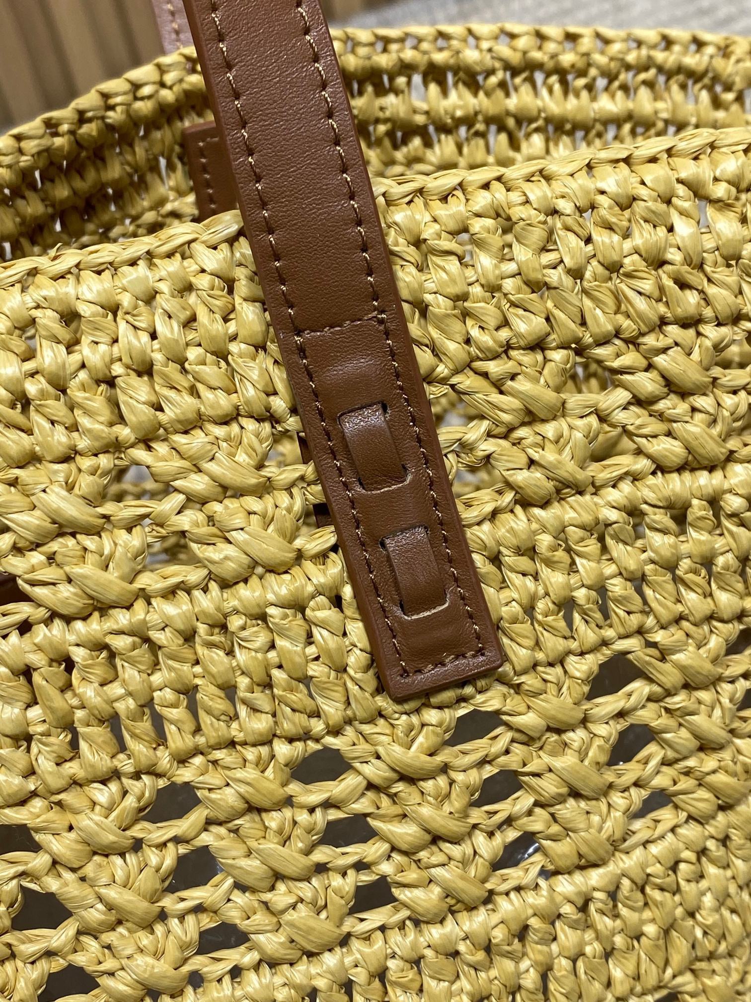 Y51 straw tote basket, pure handmade. 685618 Size: 55*31*28cm