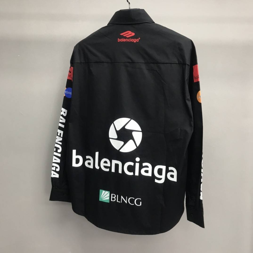 Ba1en*iaga LOGO LOGO racing style long sleeve shirt